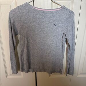Vineyard Vines Girls Gray Long Sleeve Whale Tee Size M (8-10)